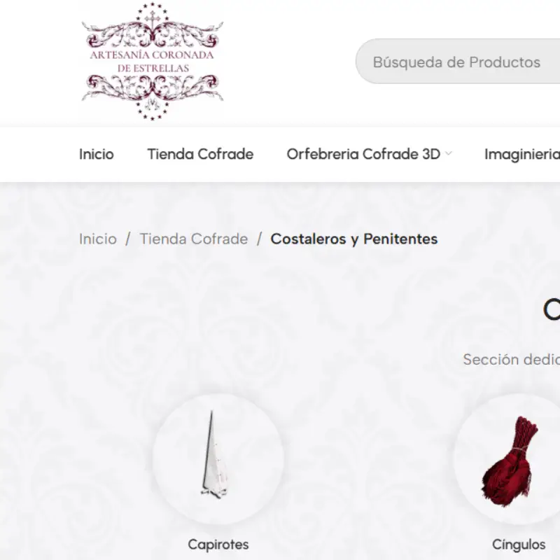 Artesanía Coronada de Estrellas: diseño web en sanlúcar de barrameda por Martos Aranda Cádiz