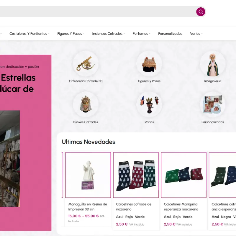 Artesanía Coronada de Estrellas: diseño web en sanlúcar de barrameda por Martos Aranda Cádiz