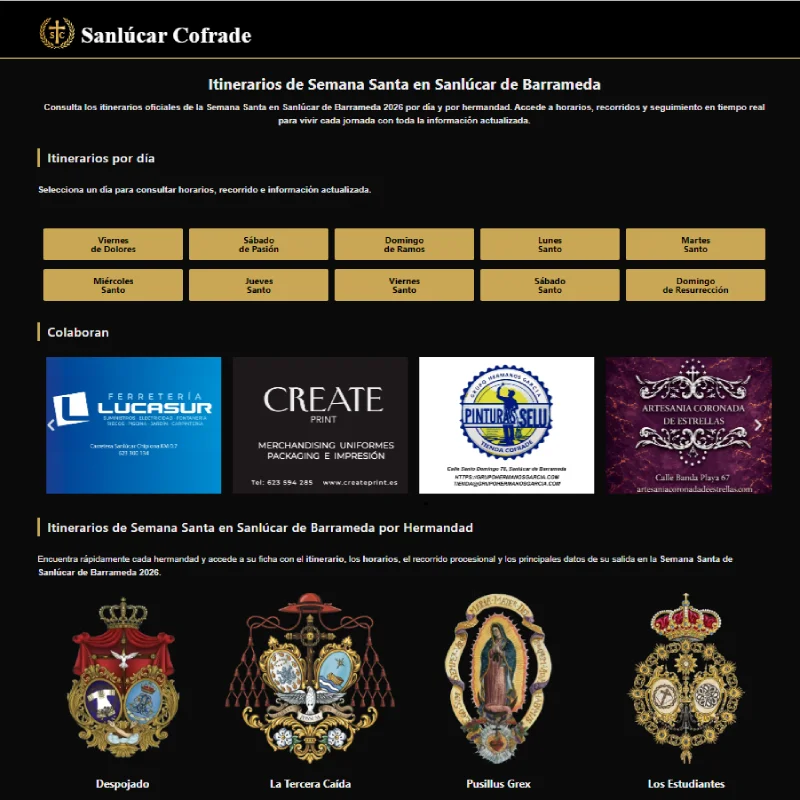 plicacion movil sanlucar cofrades diseño web y aplicaciones moviles en sanlucar por Martos Aranda cadiz