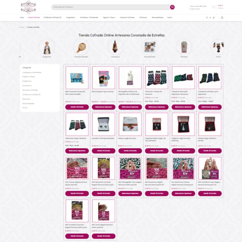 Tienda online de diseño web por Martos Aranda en sanlucar de barrameda tienda hermanos garcia tienda cofrades