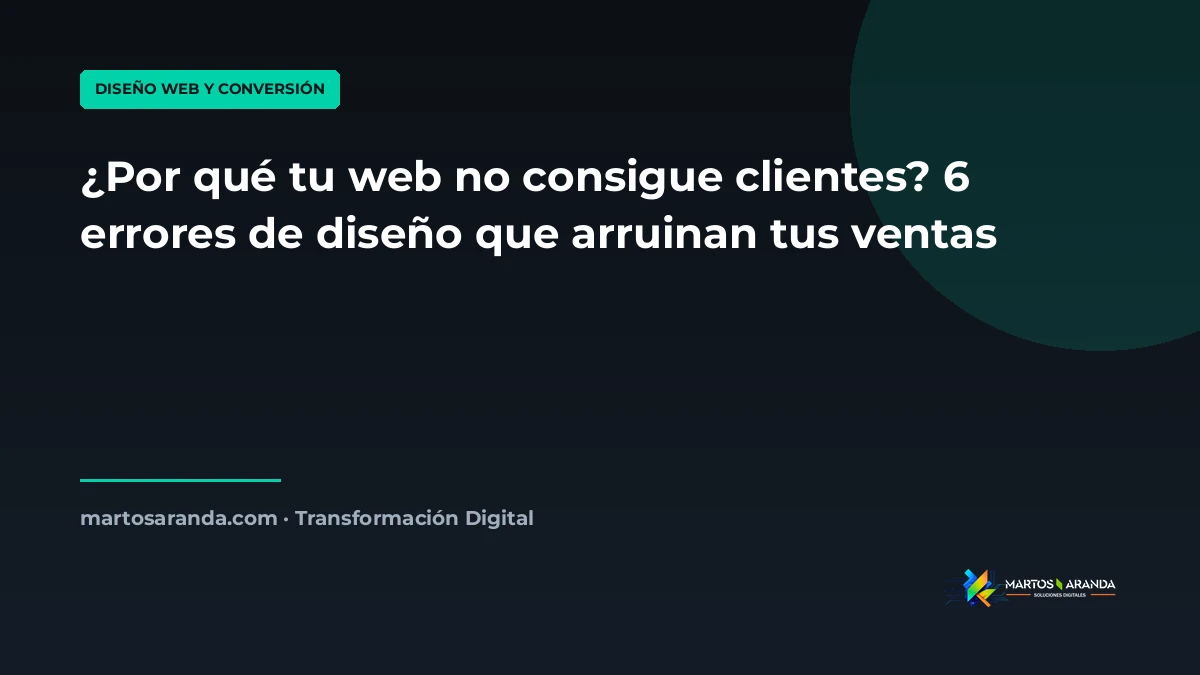 ¿Por qué tu web no consigue clientes? 6 errores de diseño que arruinan tus ventas