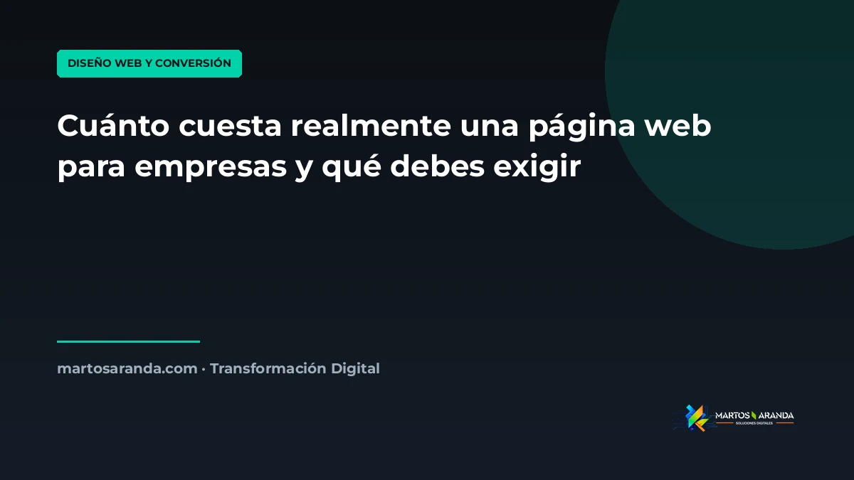Cuánto cuesta realmente una página web para empresas y qué debes exigir